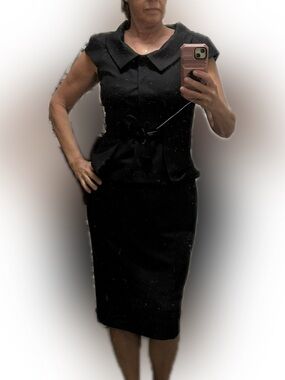 bebe Black Pencil Skirt and tie front top
